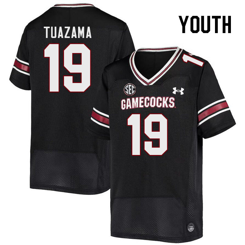 Youth #19 Drew Tuazama South Carolina Gamecocks 2023 College Football Jerseys Stitched-Black